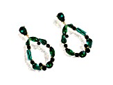 Off Park® Collection, Gold-Tone Oval Open Center Mixed-Shaped Emerald Crystal Drop Earrings.