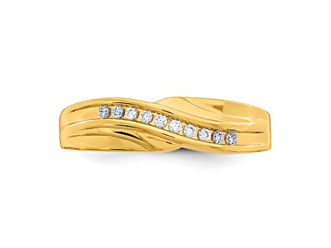 14K Yellow Gold Men's Diamond Band 0.15ctw