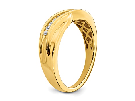 14K Yellow Gold Men's Diamond Band 0.15ctw