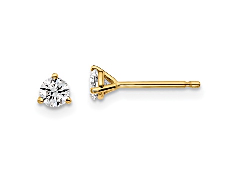 14K Yellow Gold Lab Grown Diamond 3/8ctw VS/SI GH 3 Prong Earrings