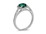 1.20ctw Emerald and Diamond Engagement Ring in 14k White Gold