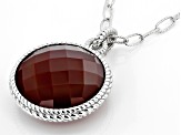 Judith Ripka Red Carnelian Verona Rhodium Over Sterling Silver Necklace