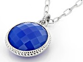 Judith Ripka Verona Blue Agate Rhodium Over Sterling Silver Necklace