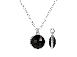 Judith Ripka Verona Black Onyx Rhodium Over Sterling Silver Necklace