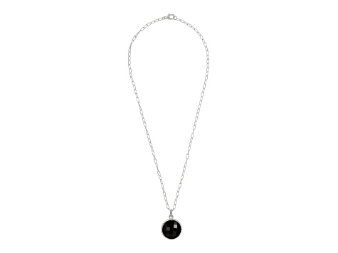 Judith Ripka Verona Black Onyx Rhodium Over Sterling Silver Necklace