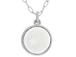 Judith Ripka Verona White Agate Rhodium Over Sterling Silver Necklace
