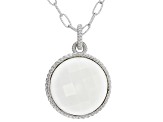 Judith Ripka Verona White Agate Rhodium Over Sterling Silver Necklace