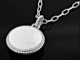 Judith Ripka Verona White Agate Rhodium Over Sterling Silver Necklace