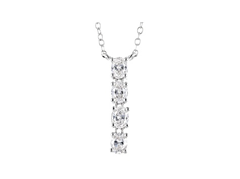 Princess cut Diamond Essence stones set graduating from small to large in  14K Solid White Gold, 2.5 cts.t.w. Chain included.