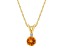 6mm Round Citrine with Diamond Accent 14k Yellow Gold Pendant With Chain