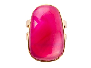 Barse Jewelry Pink Magenta Agate Gold Tone Madeleine Ring