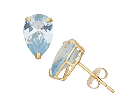 Blue Lab Created Spinel 10K Yellow Gold Earrings 2.62ctw