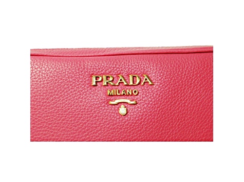 Prada Peonia Pink Vitello Phenix Leather Double Zip