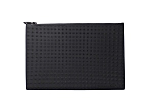 Alexander McQueen Black Leather Perforated Flat Pouch