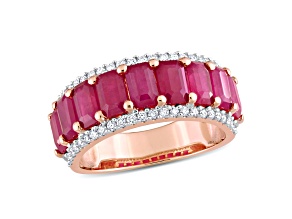 Ruby and Diamond 14K Rose Gold Ring 3.62ctw