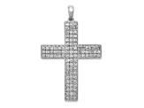 Rhodium Over 14K White Gold 1ct. Diamond Latin Cross Pendant