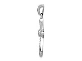 Rhodium Over 14K White Gold 1/10ct. Diamond Cross Pendant