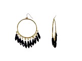 Off Park® Collection, Gold-Tone Black Bead Dangle Earrings with Fishhook Closure.