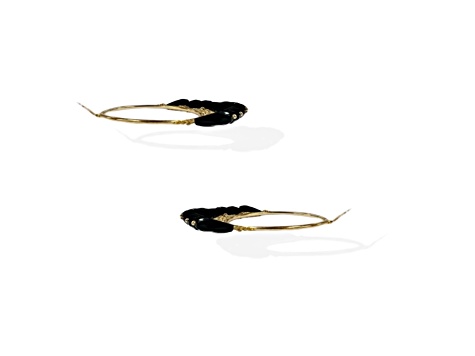 Off Park® Collection, Gold-Tone Black Bead Dangle Earrings with Fishhook Closure.