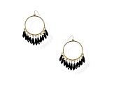 Off Park® Collection, Gold-Tone Black Bead Dangle Earrings with Fishhook Closure.