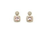 Pink Morganite and White Diamond 14K Yellow Gold Earrings