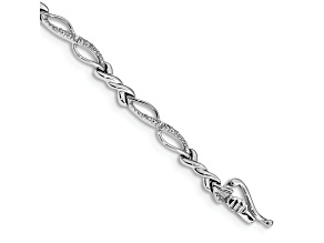 Rhodium Over 10k White Gold Diamond Bracelet