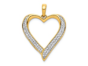 14K Two-tone Gold Gold Diamond Heart Pendant