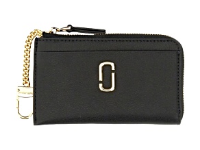 Marc Jacobs Black with Gold Detail "J Marc" Top Zip Multi Wallet