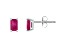 5x3mm Emerald Cut Ruby 14k White Gold Stud Earrings