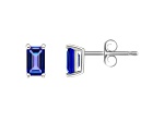 5x3mm Emerald Cut Tanzanite 14k White Gold Stud Earrings
