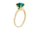 Green Lab Created Emerald 10K Yellow Gold Ring 1.50ct