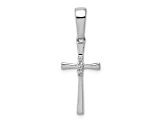 Rhodium Over 14K White Gold 0.02ct. Diamond Cross Pendant