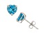 Swiss Blue Topaz 10K White Gold Stud Earrings 2.00ctw