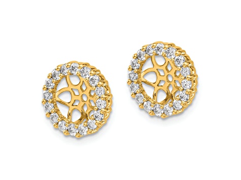 10k Yellow Gold Diamond 0.696ctw Earring Jackets