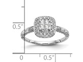Rhodium Over 14K White Gold Diamond Cluster Engagement Ring 0.22ctw