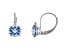 10K White Gold Lab Created Aquamarine and Diamond Round Leverback Earrings 1.73ctw