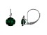 10K White Gold Lab Created Emerald and Diamond Round Leverback Earrings 1.73ctw