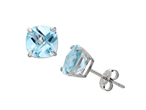 Sky Blue Topaz Sterling Silver Stud Earrings 4.00ctw