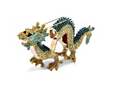 Bejeweled CHI Chinese Dragon Necklace with Trinket Box