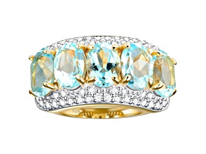 Sky Blue Topaz 14K Yellow Gold Over Sterling Silver 5.04 Cttw