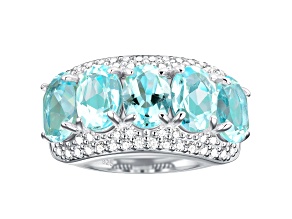 Sky Blue Topaz Rhodium Over Sterling Silver 5.04 Cttw