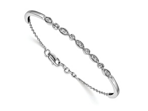 Rhodium Over 14K White Gold Lab Grown Diamond VS/SI GH, Bangle Bracelet 0.48ctw