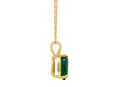 7x5mm Pear Shape Emerald 14k Yellow Gold Pendant With Chain