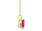 7x5mm Pear Shape Ruby 14k Yellow Gold Pendant With Chain