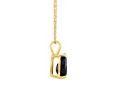 7x5mm Pear Shape Sapphire 14k Yellow Gold Pendant With Chain