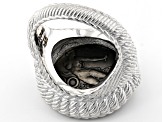 Judith Ripka Sterling Silver Verona Round Textured Coin Ring