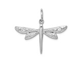 Rhodium Over Sterling Silver Cubic Zirconia Dragonfly Pendant
