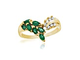 0.59ctw Emerald and Diamond Ring in 14k Yellow Gold