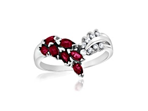 0.59ctw Ruby and Diamond Ring in 14k White Gold