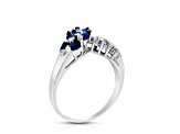 0.59ctw Sapphire and Diamond Ring in 14k White Gold